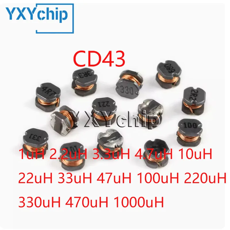 20pcs Smd Wire Wound Power Inductor Cd43 1uh 2.2uh 3.3uh 4.7uh 10uh 22uh 33uh 47uh 100uh 220uh 330uh 470uh 1000uh High Quality
20pcs Smd Wire Wound Power Inductor Cd43 1uh 2.2uh 3.3uh 4.7uh 10uh 22uh 33uh 47uh 100uh 220uh 330uh 470uh 1000uh High Quality