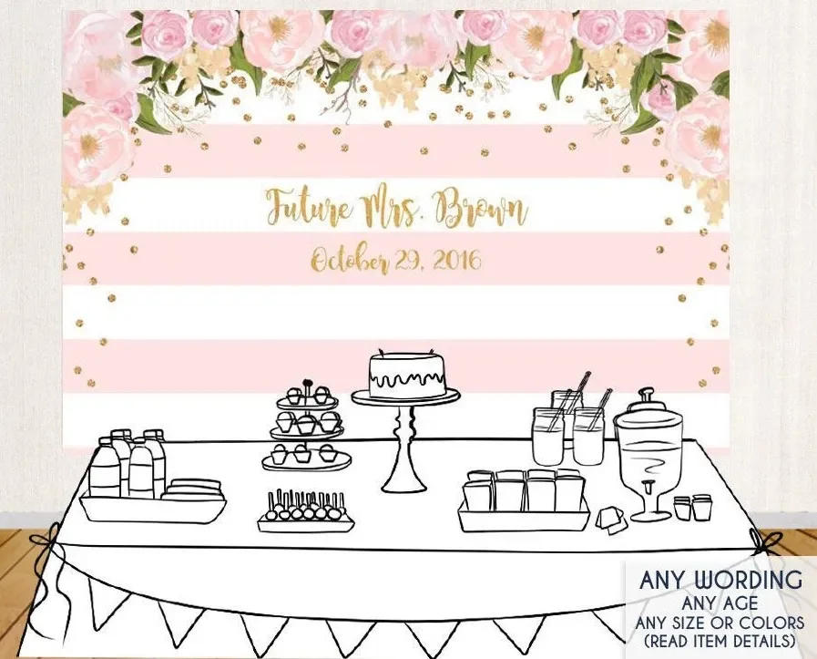custom Floral Bridal Shower Gold And Pink Striped Flower Leaves backdrops High quality Computer print party background
custom Floral Bridal Shower Gold And Pink Striped Flower Leaves backdrops High quality Computer print party background