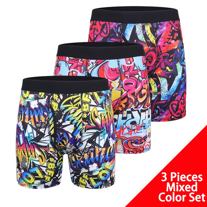 3PCS Men Printing Boxers Shorts Underpants Mixed Color Underwear Set Breathable Crotch Fashionable Pattern Teenagers Trunks
3PCS Men Printing Boxers Shorts Underpants Mixed Color Underwear Set Breathable Crotch Fashionable Pattern Teenagers Trunks