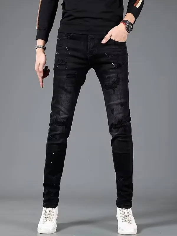 Bla Hole Denim Jeans Men's Trendy Brand Slim Fit Casual Elastic Wear Resistant mid Waist Zipper ket Youth ular Jeans
Bla Hole Denim Jeans Men's Trendy Brand Slim Fit Casual Elastic Wear Resistant mid Waist Zipper ket Youth ular Jeans