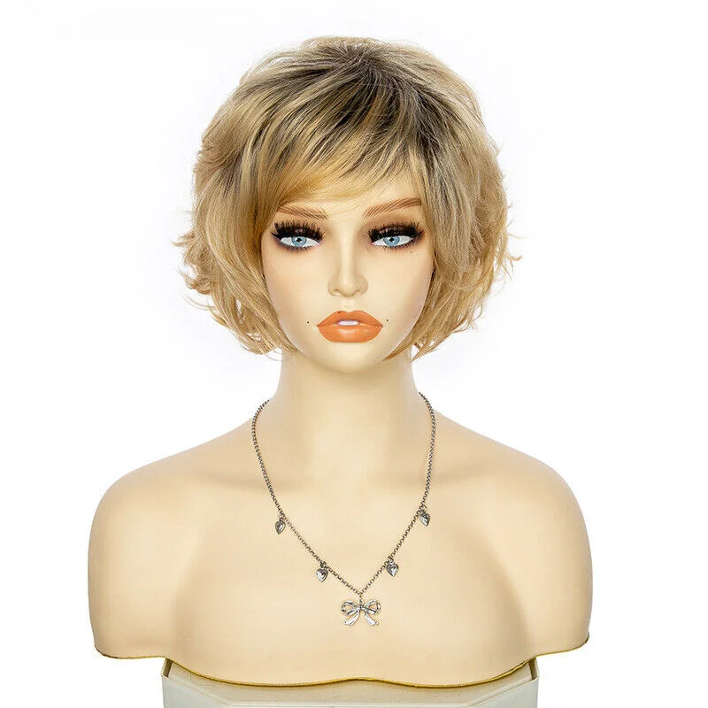 Women's fashionable blonde natural short curly hair high temperature wire Synthetic wig
Women's fashionable blonde natural short curly hair high temperature wire Synthetic wig
