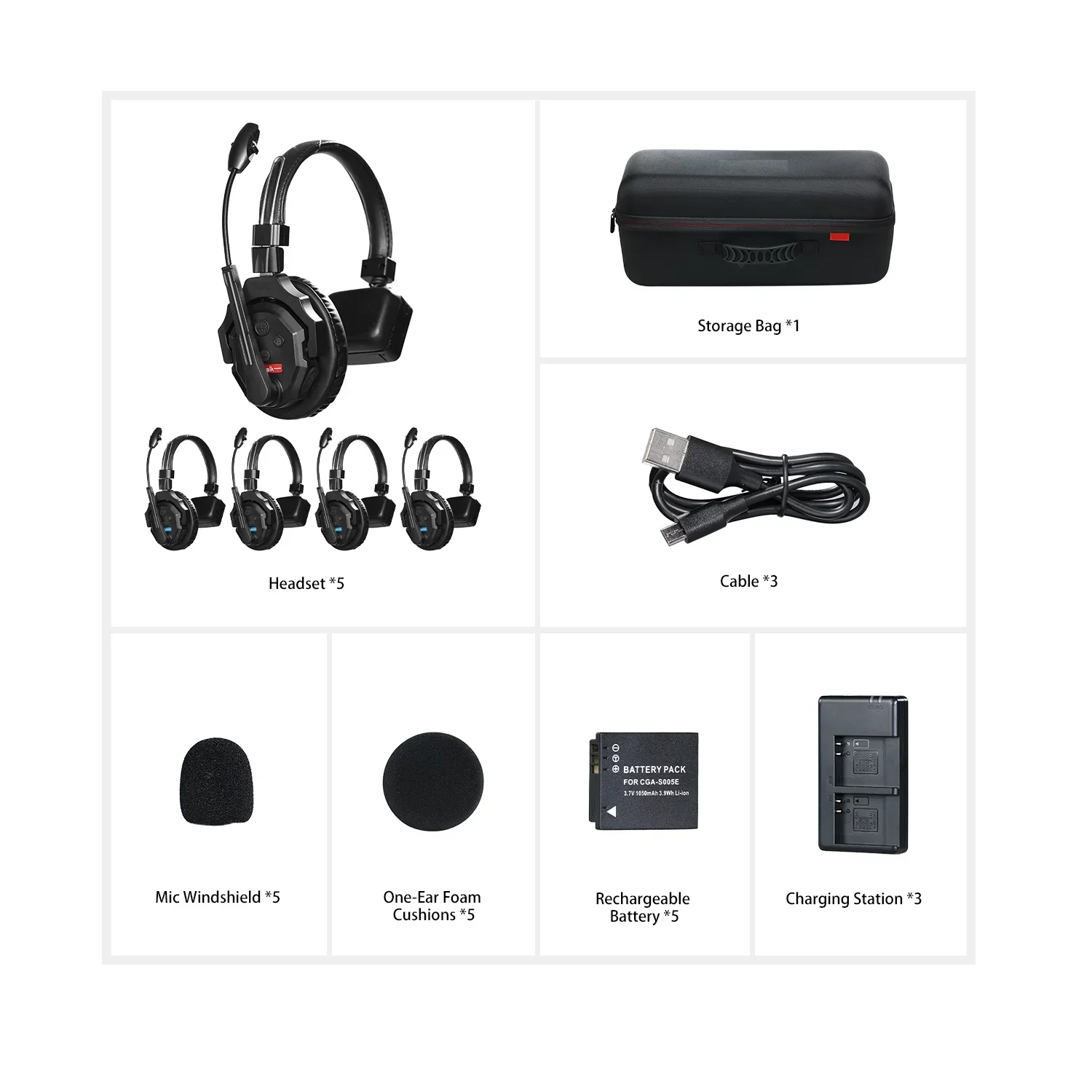 Intercom System 3 Single Ear Headset Simultaneous Call Wireless Stage 2.4GHz Movie Shoot Live Show Stage Performance
Intercom System 3 Single Ear Headset Simultaneous Call Wireless Stage 2.4GHz Movie Shoot Live Show Stage Performance