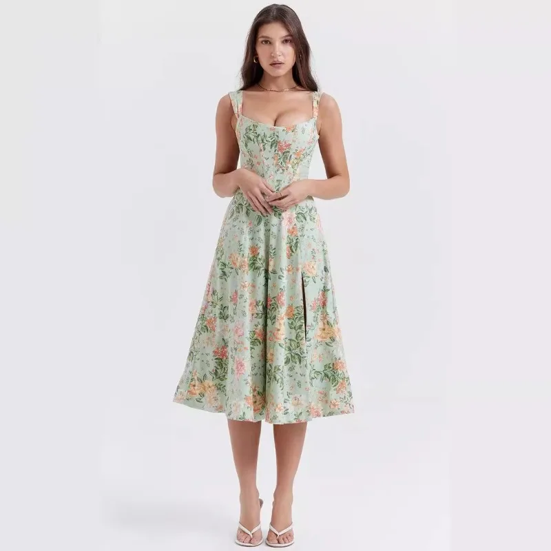 Summer New European Style Slim Fit Wrap Waist Long Dress Sexy Slit Floral Print Women Dress
Summer New European Style Slim Fit Wrap Waist Long Dress Sexy Slit Floral Print Women Dress
