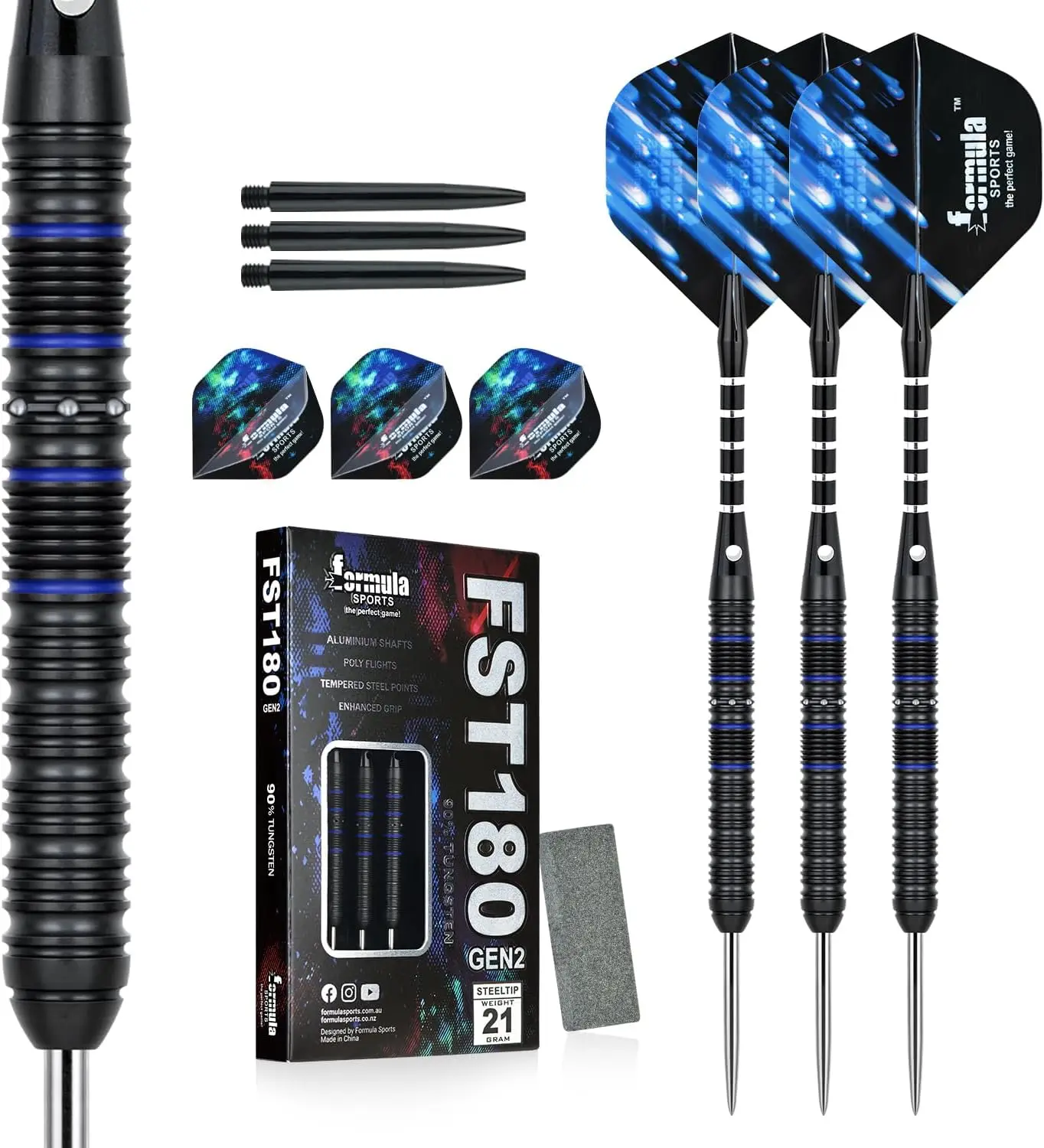 90% Tungsten Steel Tip Darts Set 21g-24g - Professional Darts with Flights, Shafts & Sharpener
90% Tungsten Steel Tip Darts Set 21g-24g - Professional Darts with Flights, Shafts & Sharpener