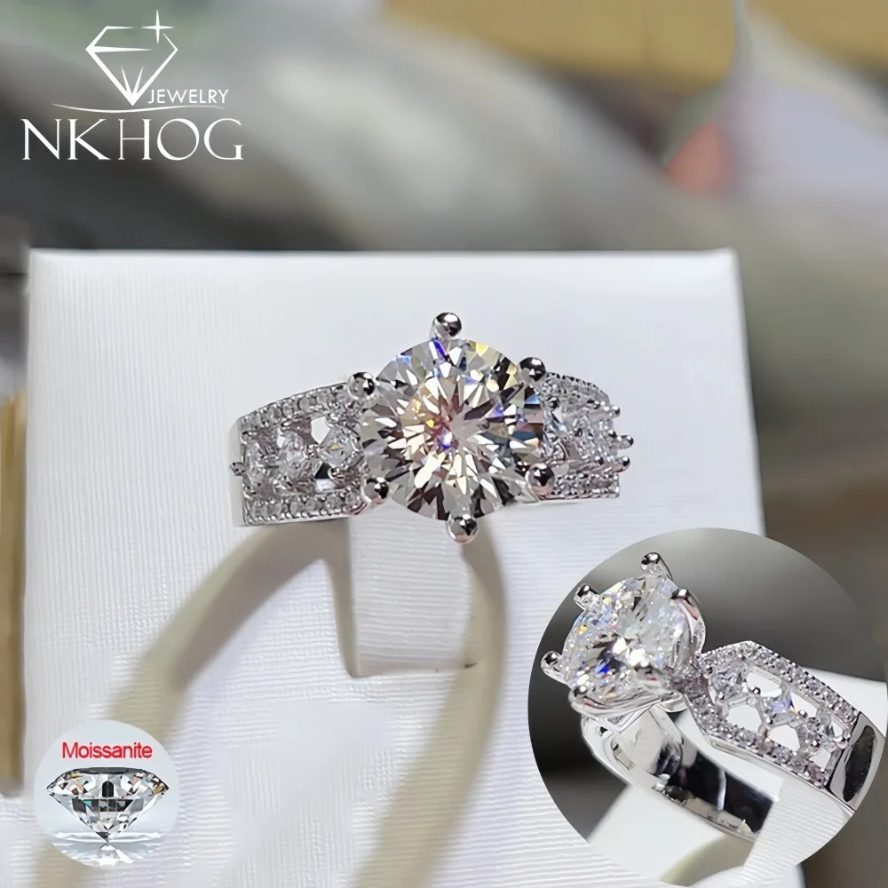NKHOG 3CT GRA сертифицированные кольца с муассанитом женские S925 серебряные роскошные бриллиантовые кольца для свадебной вечеринки 18 К позолоченные ювелирные изделия оптом
NKHOG 3CT GRA сертифицированные кольца с муассанитом женские S925 серебряные роскошные бриллиантовые кольца для свадебной вечеринки 18 К позолоченные ювелирные изделия оптом