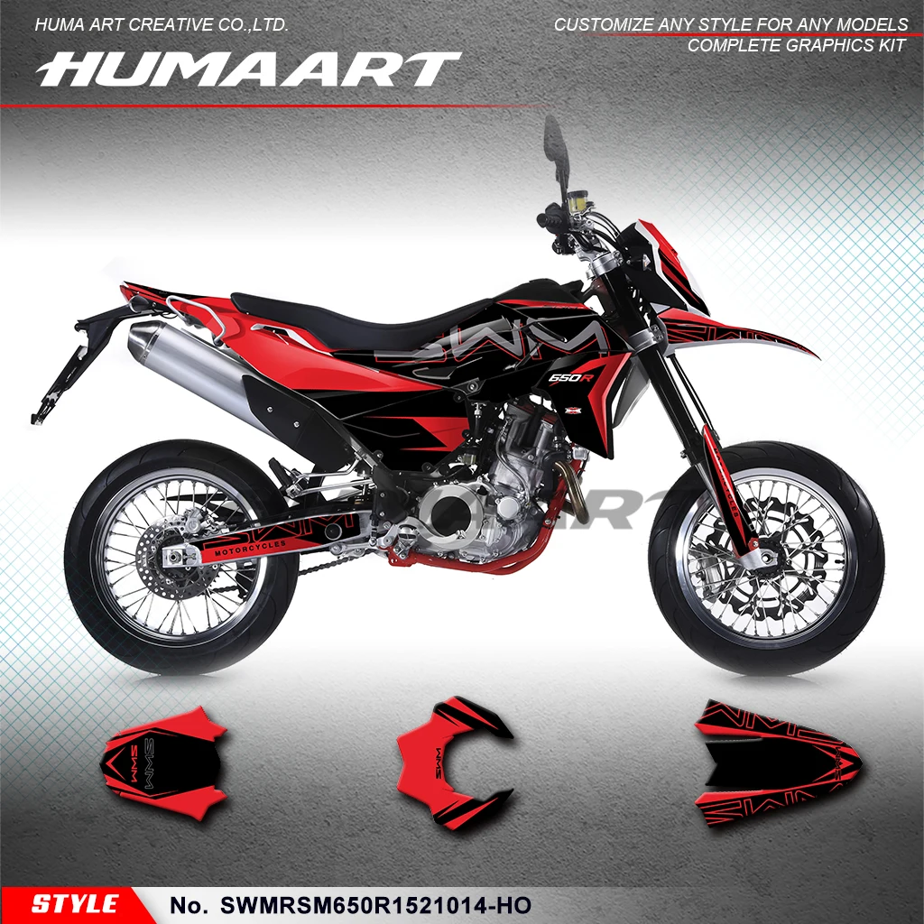 Наклейки-графика HUMAART для SWM SM650R RS650R Enduro Supermoto 2015-2021, комплект защиты
Наклейки-графика HUMAART для SWM SM650R RS650R Enduro Supermoto 2015-2021, комплект защиты