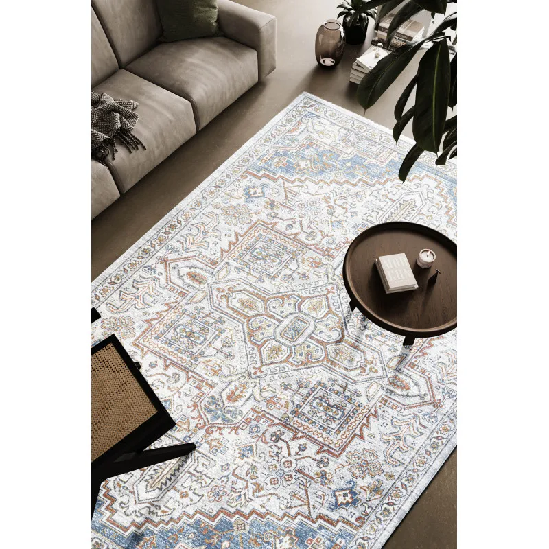 Eno Medora Blue, Ivory and Beige Viscose Area Rug
Eno Medora Blue, Ivory and Beige Viscose Area Rug