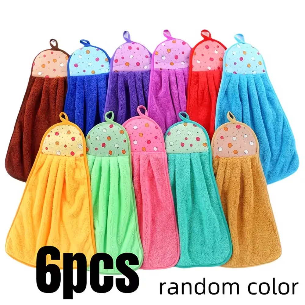 6 Pieces of Coral Fleece Hand Towels in Random Colors with Modern Striped Design for Kitchen Use
6 Pieces of Coral Fleece Hand Towels in Random Colors with Modern Striped Design for Kitchen Use