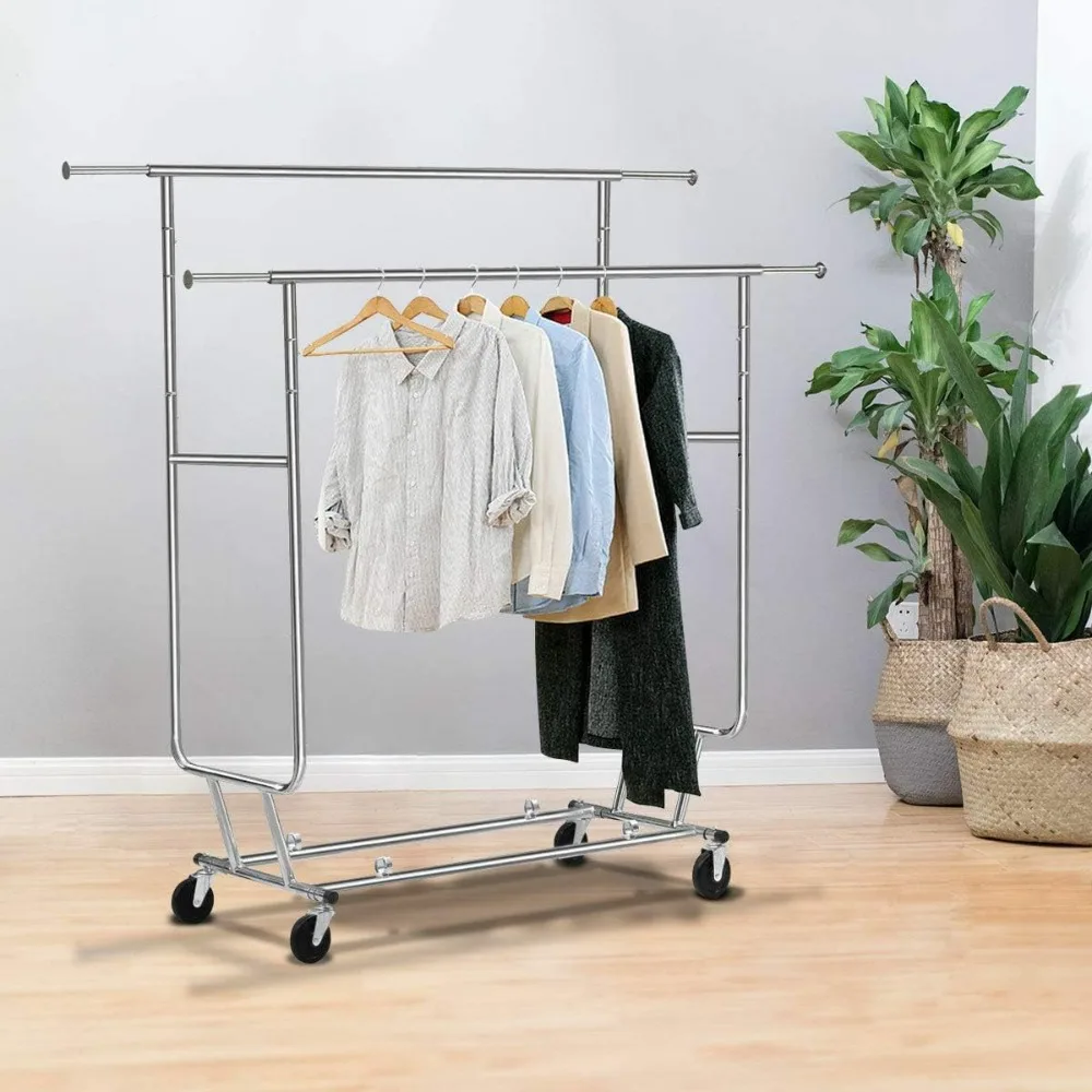 Item Commercial Grade Collapsible Clothing Rack | Double Garment Rolling Hanger Holder for Retail, Studio Use
Item Commercial Grade Collapsible Clothing Rack | Double Garment Rolling Hanger Holder for Retail, Studio Use