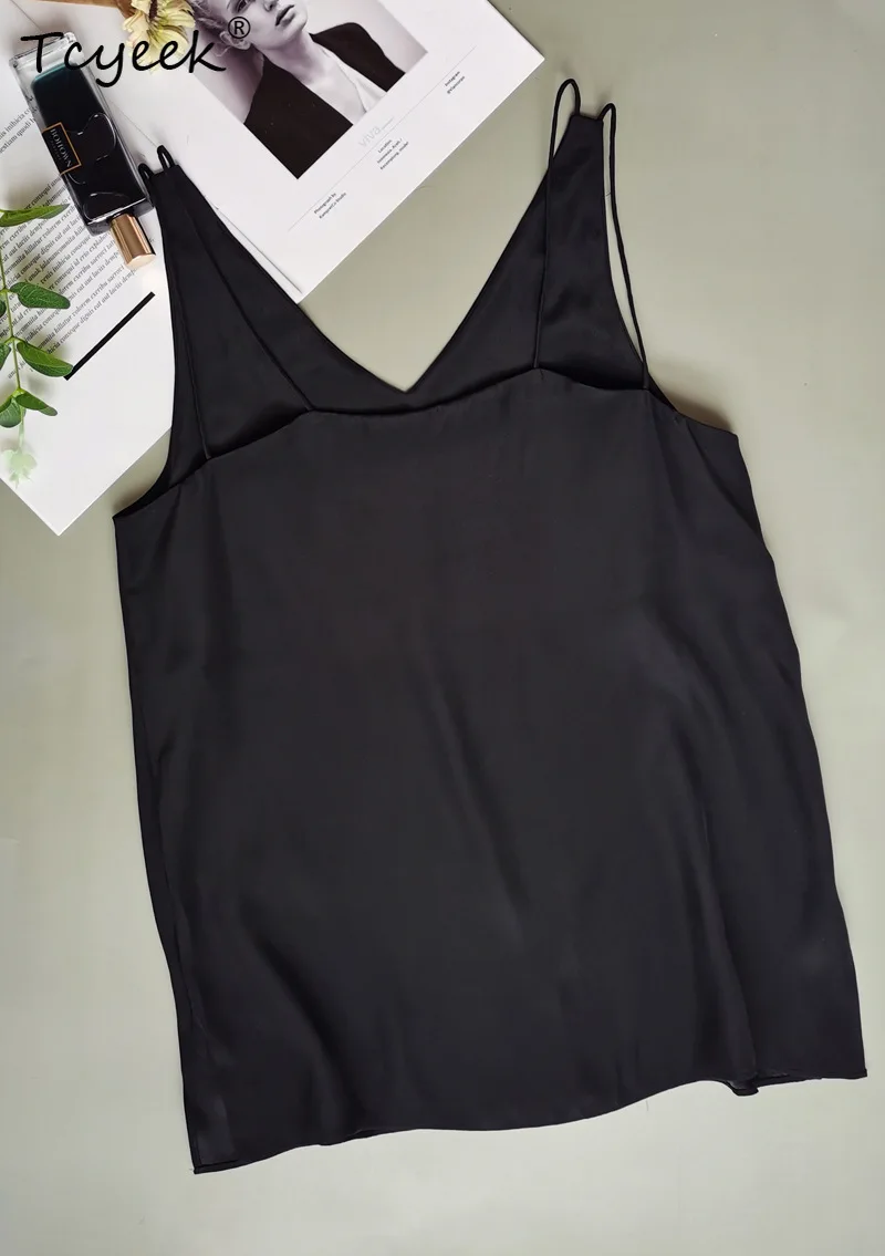 Tcyeek 100% Silk Minimalist Sling, Women's Three Color Double Layer Silk, V-Neck INS Style Tank Top, 2024 Summer New T41576QC
Tcyeek 100% Silk Minimalist Sling, Women's Three Color Double Layer Silk, V-Neck INS Style Tank Top, 2024 Summer New T41576QC