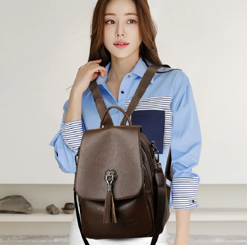 Новые корейские модные кожаные дорожные рюкзаки высокого качества с кисточками, женские сумки на плечо большой вместимости, школьная сумка для ноутбука
Новые корейские модные кожаные дорожные рюкзаки высокого качества с кисточками, женские сумки на плечо большой вместимости, школьная сумка для ноутбука