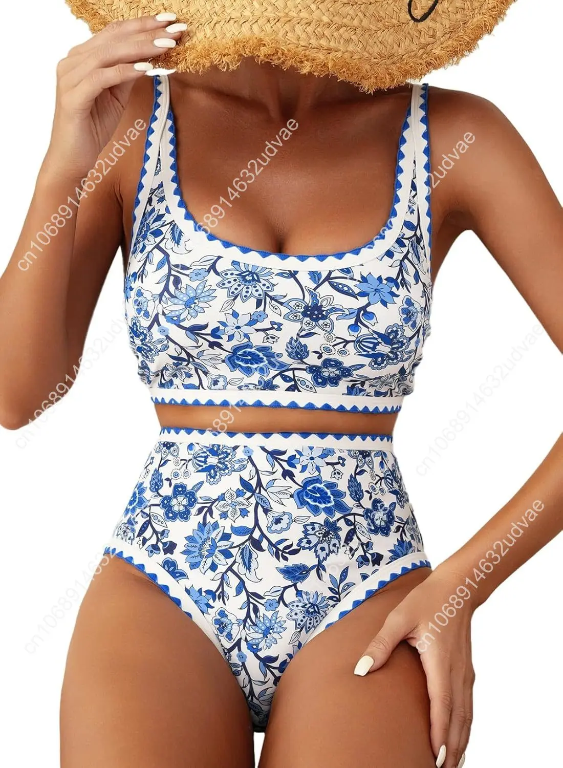 Herseas Women's Bikini Sets Floral Print Whip Stitch 2 Piece Swimsuits High Waisted Scoop Bathing Suits
Herseas Women's Bikini Sets Floral Print Whip Stitch 2 Piece Swimsuits High Waisted Scoop Bathing Suits