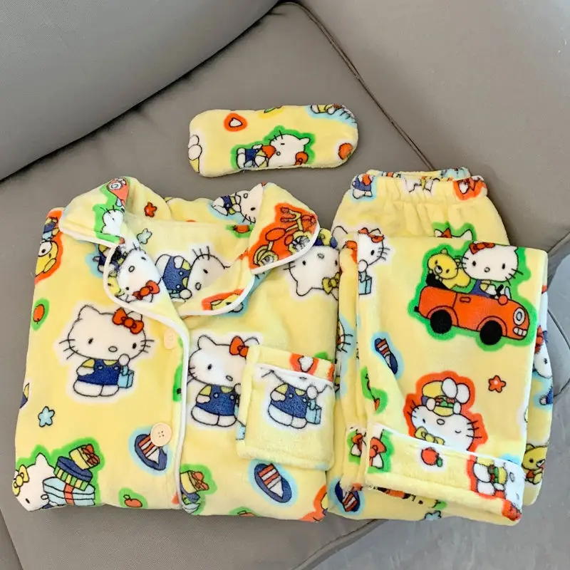 Sanrio милые коралловые бархатные пижамы Hello Kitty для женщин, осенне-зимний студенческий плюшевый утолщенный фланелевой комплект домашней одежды
Sanrio милые коралловые бархатные пижамы Hello Kitty для женщин, осенне-зимний студенческий плюшевый утолщенный фланелевой комплект домашней одежды