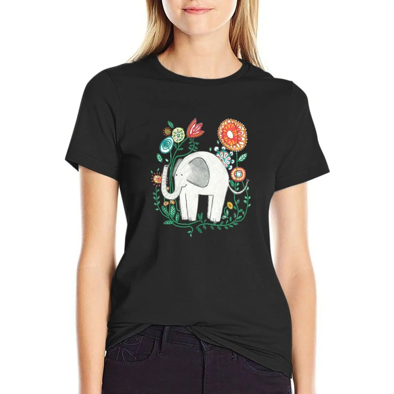 Elephant Among Flowers T-Shirt hippie clothes shirts graphic tees blacks customs white t-shirts for Women
Elephant Among Flowers T-Shirt hippie clothes shirts graphic tees blacks customs white t-shirts for Women