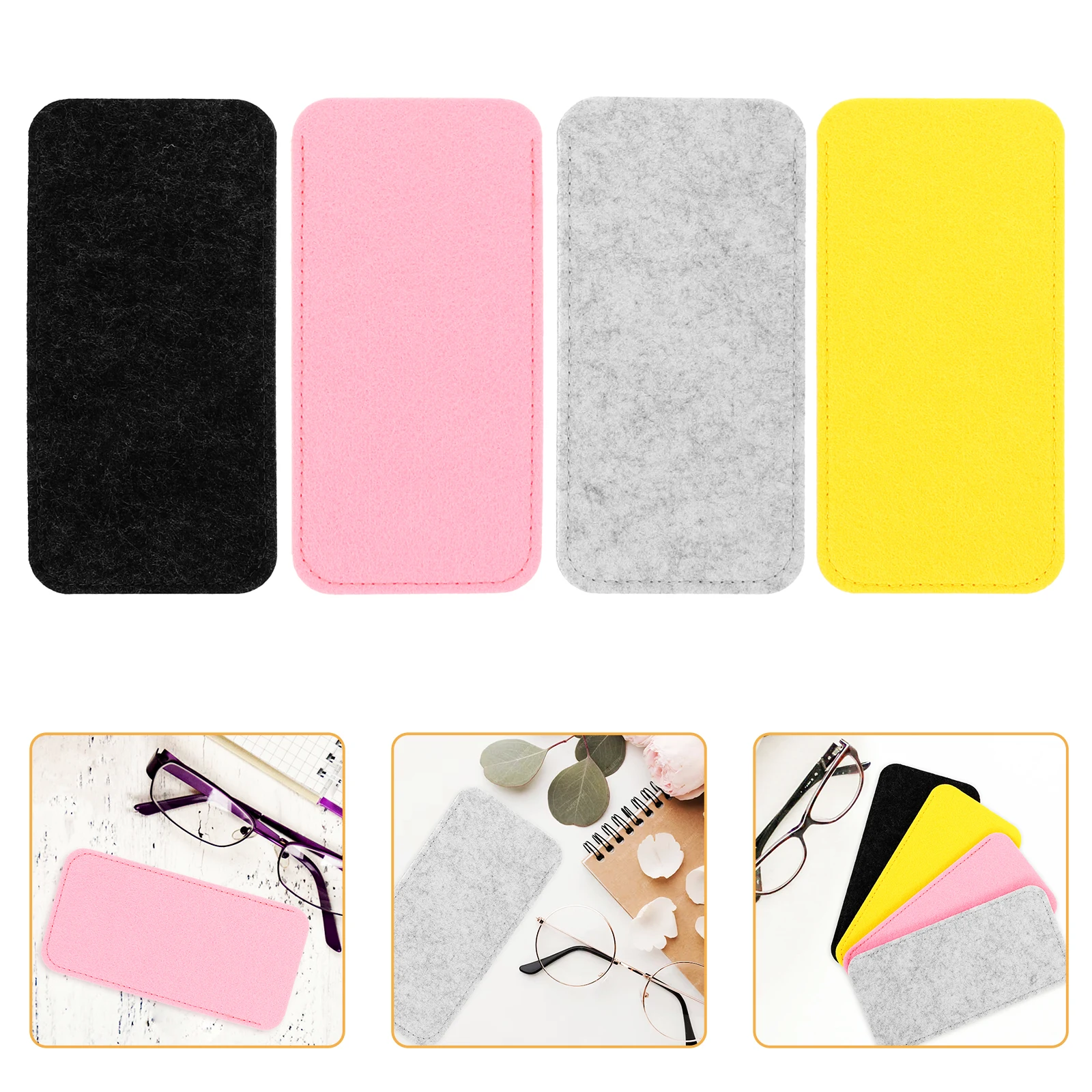 4 Pcs Glasses Bag Sunglasses Case Reading Pouch Storage Soft Eyeglass Cases Felt Pink Light Gray Yellow Dark Gray Portable
4 Pcs Glasses Bag Sunglasses Case Reading Pouch Storage Soft Eyeglass Cases Felt Pink Light Gray Yellow Dark Gray Portable