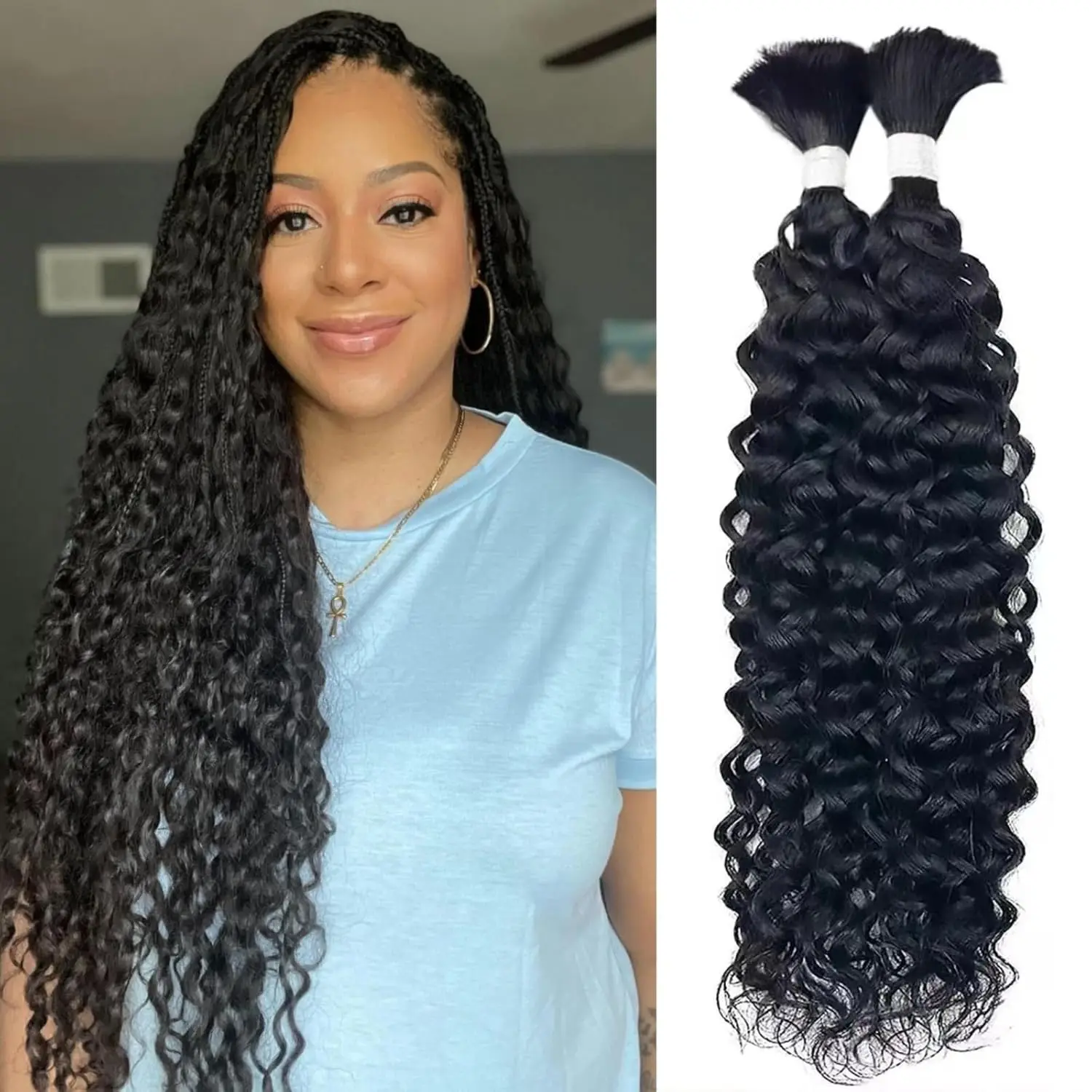 Boho Braids Human Hair Boho Hair for Braiding Knotless Water Wave Human Hair Bulk Hair for Braiding For Women Choice
Boho Braids Human Hair Boho Hair for Braiding Knotless Water Wave Human Hair Bulk Hair for Braiding For Women Choice