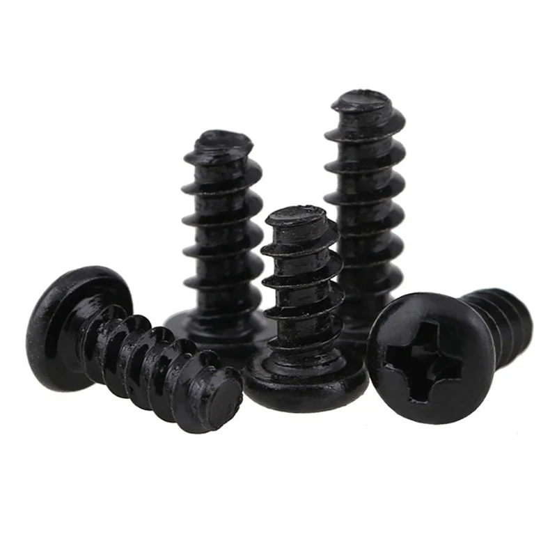 100pcs M1.4-M4 Cross Round Head Small Bolts Black Zinc Plated Mini Phillips Pan Head Flat Tail Self Tapping Screws
100pcs M1.4-M4 Cross Round Head Small Bolts Black Zinc Plated Mini Phillips Pan Head Flat Tail Self Tapping Screws