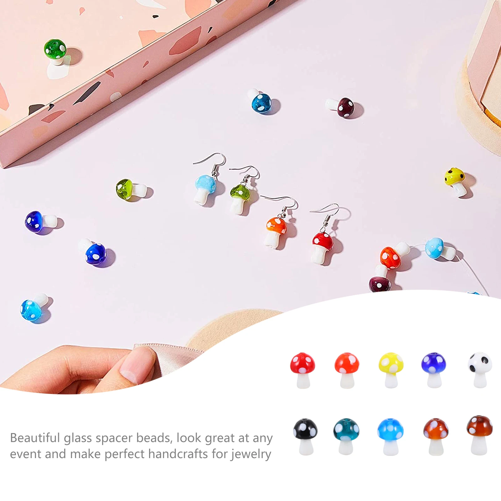 30Pcs Exquisite Mushroom Glass Beads Durable Lightweight DIY Jewelry Making Beads for Spacer Earrings Necklaces Crafts
30Pcs Exquisite Mushroom Glass Beads Durable Lightweight DIY Jewelry Making Beads for Spacer Earrings Necklaces Crafts