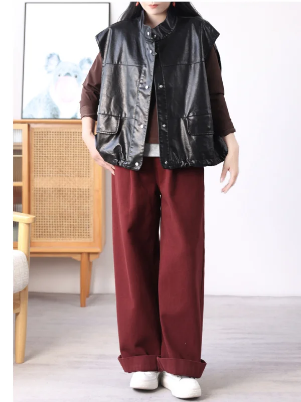 Retro PU Leather Vest Cool Motorcycle Collar Loose Large Size Women's Top Faionable Autumn 2025 New Arrival No Brand
Retro PU Leather Vest Cool Motorcycle Collar Loose Large Size Women's Top Faionable Autumn 2025 New Arrival No Brand
