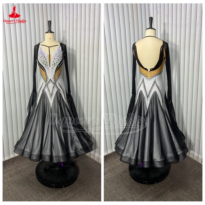 Customization Moden Ballroom Dance Club Standard Competition Clothing Waltz Foxtrot Tango Quickstep Long Sleeves Big Swing Dress
Customization Moden Ballroom Dance Club Standard Competition Clothing Waltz Foxtrot Tango Quickstep Long Sleeves Big Swing Dress