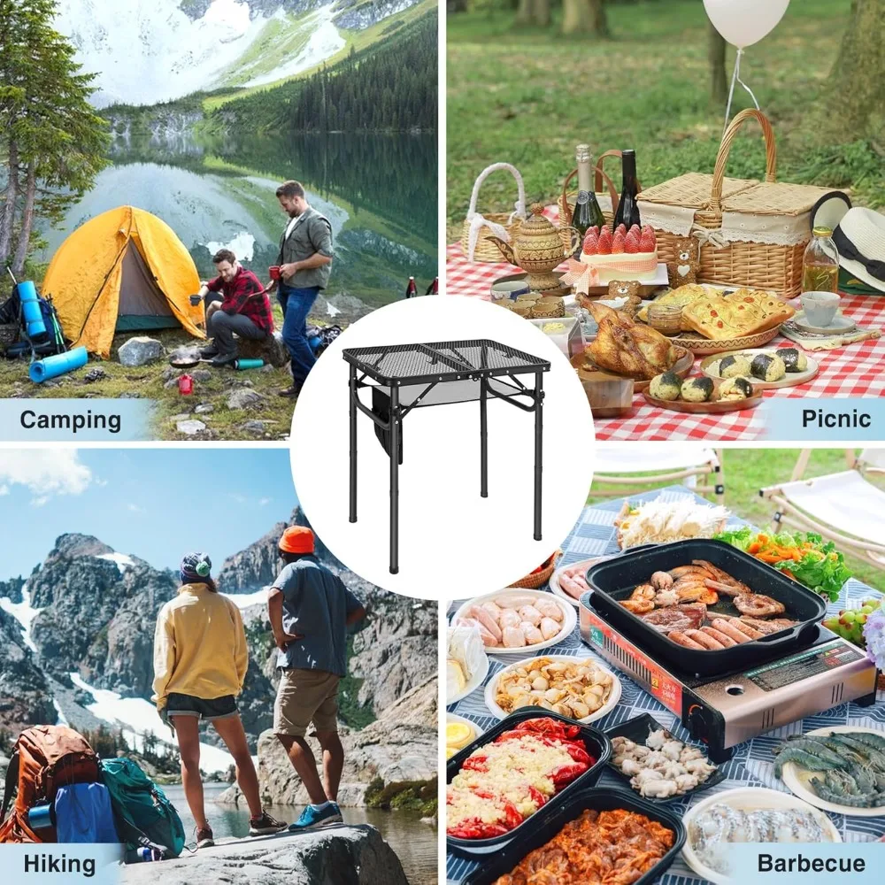Folding Grill Table, Lightweight Height Adjustable Aluminum Table with Mesh Desktop and Mesh Bag for Outdoor Camping Picnic BBQ
Folding Grill Table, Lightweight Height Adjustable Aluminum Table with Mesh Desktop and Mesh Bag for Outdoor Camping Picnic BBQ