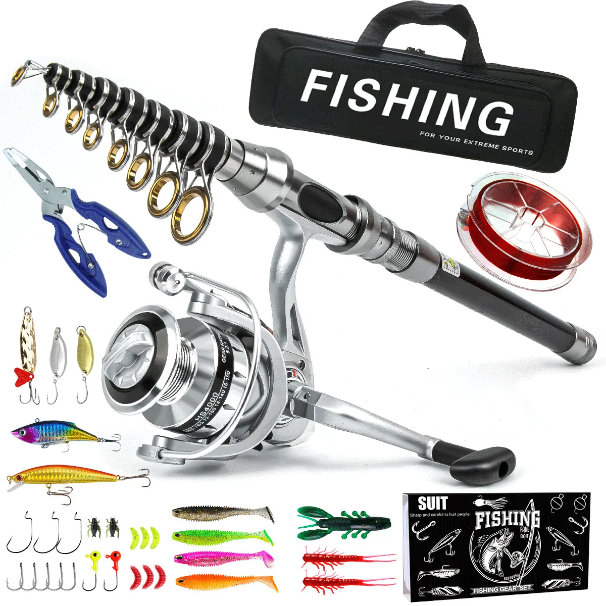 Fishing gear rod wheel set for long-distance casting in the sea of Asia, fishing rod and reel combination with telescopic spinni
Fishing gear rod wheel set for long-distance casting in the sea of Asia, fishing rod and reel combination with telescopic spinni