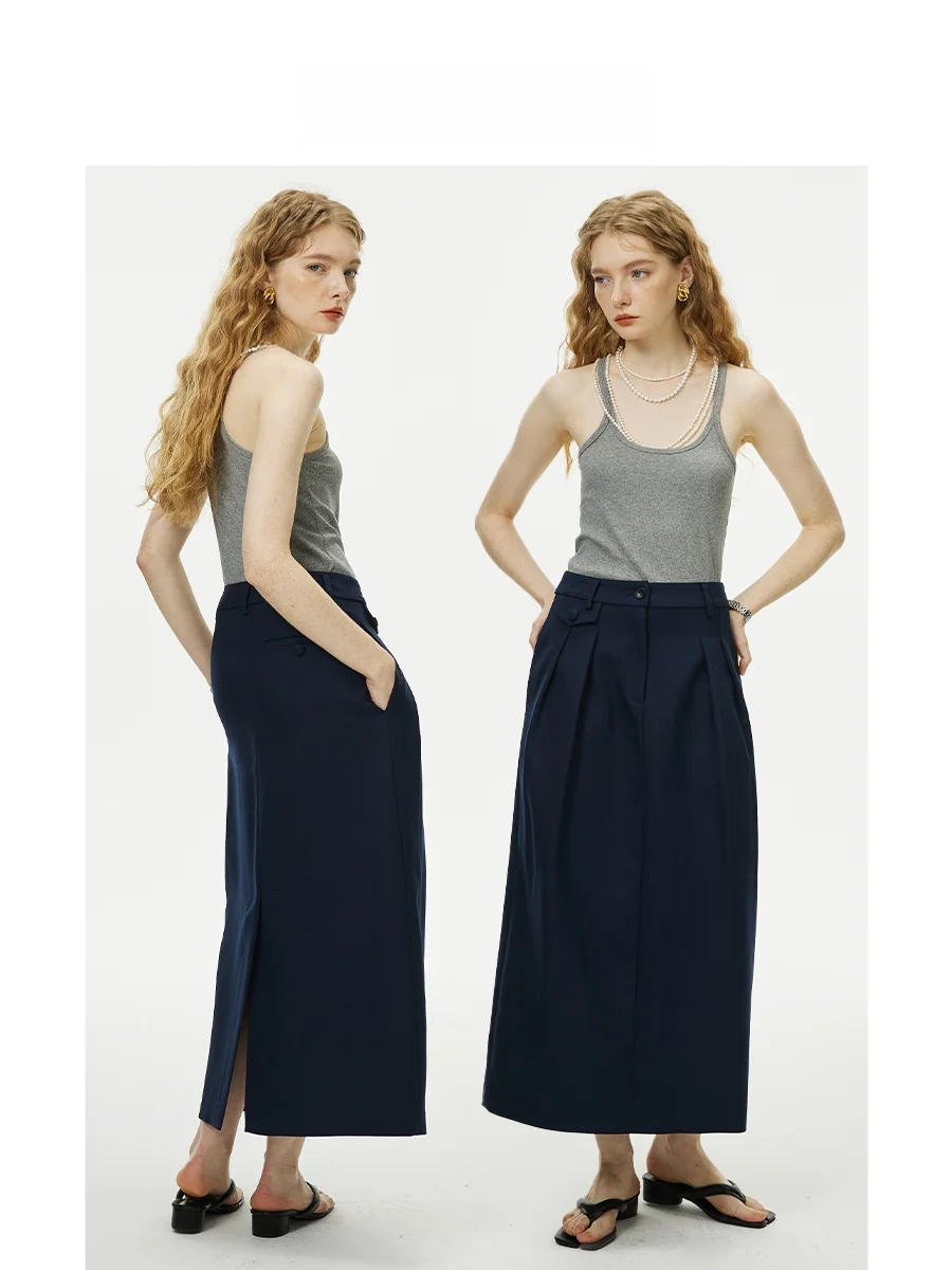 Havehas Retro Chic Long Wool Blend Skirt High Waist City Commute Style Pleated Loose Fit Ladies Fashion Spring Season
Havehas Retro Chic Long Wool Blend Skirt High Waist City Commute Style Pleated Loose Fit Ladies Fashion Spring Season