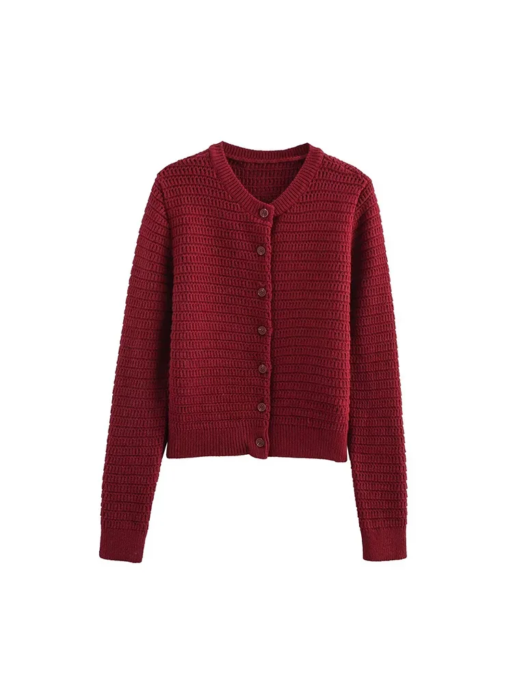 Willshela Women Fashion Red Single Breasted Knitted Sweater Vintage O-Neck Long Sleeves Female Chic Lady Outfits
Willshela Women Fashion Red Single Breasted Knitted Sweater Vintage O-Neck Long Sleeves Female Chic Lady Outfits