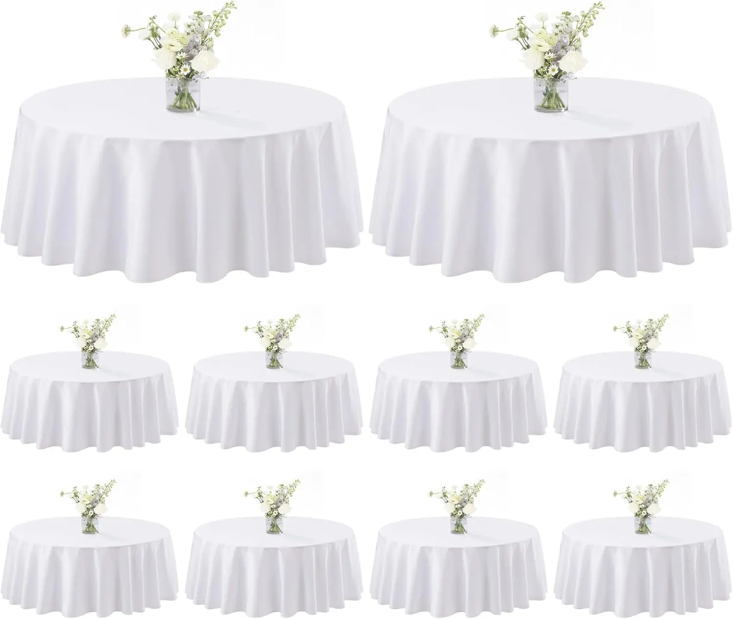 Round Tablecloths 60 Inch, White Washable Polyester Table Cover for Dining Buffet Party Wedding
Round Tablecloths 60 Inch, White Washable Polyester Table Cover for Dining Buffet Party Wedding