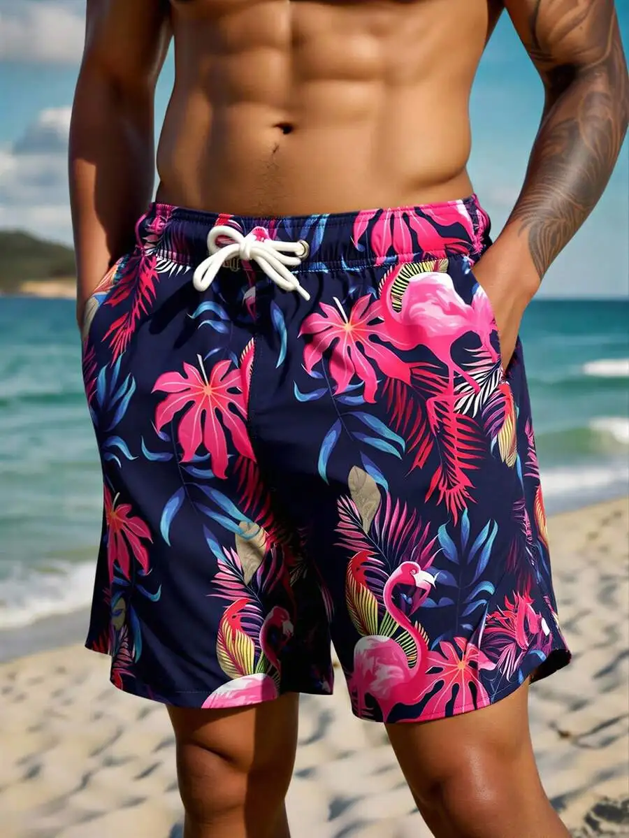 Surfspeed Men's Navy Blue Floral Pink Flamingo Swim Trunks,Summer Boho Beach Holiday Tropical Animal Print Shorts With Pockets,Mens Quick Dry Floral Swimwear
Surfspeed Men's Navy Blue Floral Pink Flamingo Swim Trunks,Summer Boho Beach Holiday Tropical Animal Print Shorts With Pockets,Mens Quick Dry Floral Swimwear