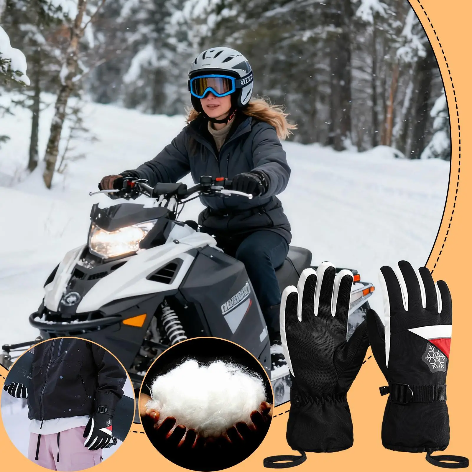 Snow Gloves Windproof Cycling Mittens Waterproof Winter Gloves For Women Motorcycle Riding Driving Biking Running Hiking Work
Snow Gloves Windproof Cycling Mittens Waterproof Winter Gloves For Women Motorcycle Riding Driving Biking Running Hiking Work