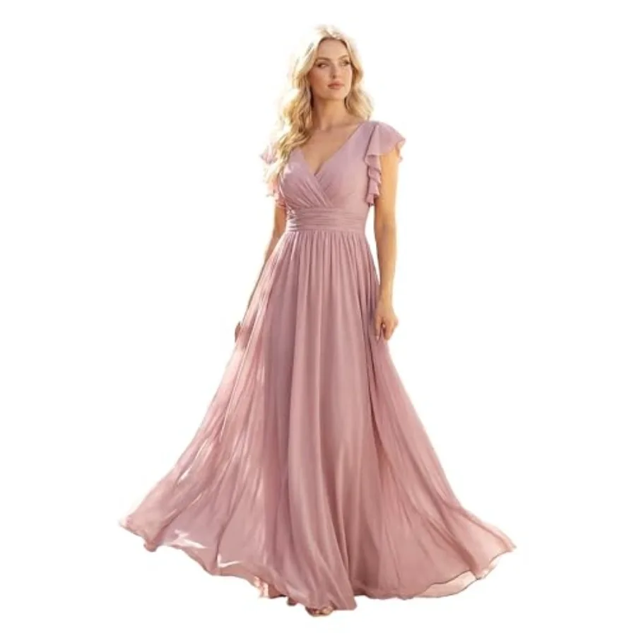 Ever-Pretty Women's Spring Summer Bridesmaid Dress Flowy Chiffon A Line Short Sleeve Back Cutout Formal Dresses 019
Ever-Pretty Women's Spring Summer Bridesmaid Dress Flowy Chiffon A Line Short Sleeve Back Cutout Formal Dresses 019