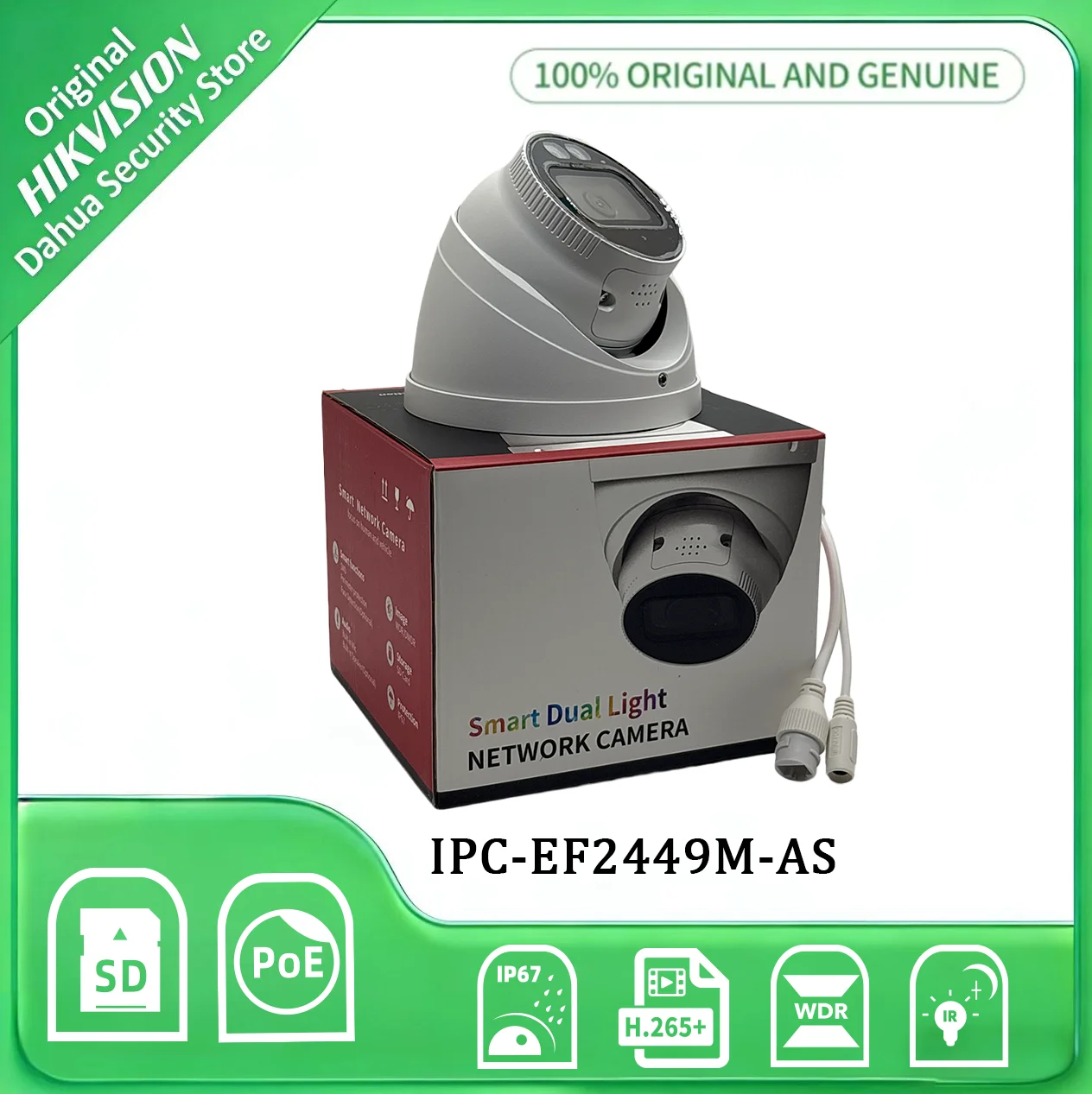 IPC-EF2449M-AS 4MP Smart IP Camera Human Detect 40m Night Vision Two Way Audio IP67 PoE Outdoor Cam
IPC-EF2449M-AS 4MP Smart IP Camera Human Detect 40m Night Vision Two Way Audio IP67 PoE Outdoor Cam