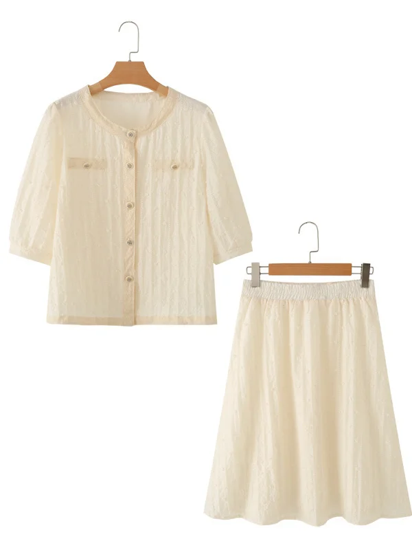 plus Size Summer Fashion Shirt And Skirt Set Slimming Elegant Seven Sleeve Loose Fit Polyester Fiber Breathable Lightweight C...
plus Size Summer Fashion Shirt And Skirt Set Slimming Elegant Seven Sleeve Loose Fit Polyester Fiber Breathable Lightweight C...