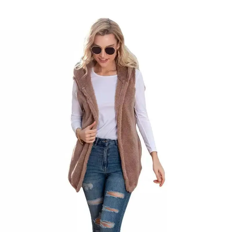 Новое поступление, однотонный женский жилет средней длины с капюшоном, верхняя одежда Plu, открытый кардиган без застежки на пуговицах
Новое поступление, однотонный женский жилет средней длины с капюшоном, верхняя одежда Plu, открытый кардиган без застежки на пуговицах