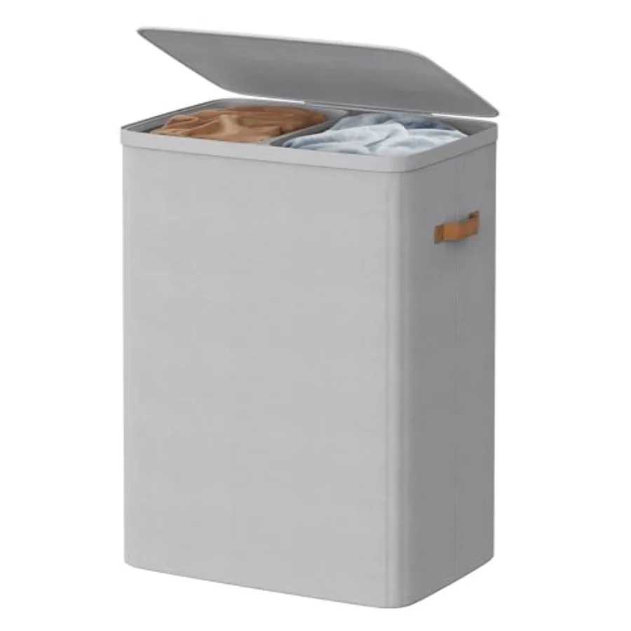 Laundry Hamper with Lid 2 Section Laundry Basket with Removable Liners and Handles Foldable Clothes Sorter for Bedroom Bathroom
Laundry Hamper with Lid 2 Section Laundry Basket with Removable Liners and Handles Foldable Clothes Sorter for Bedroom Bathroom