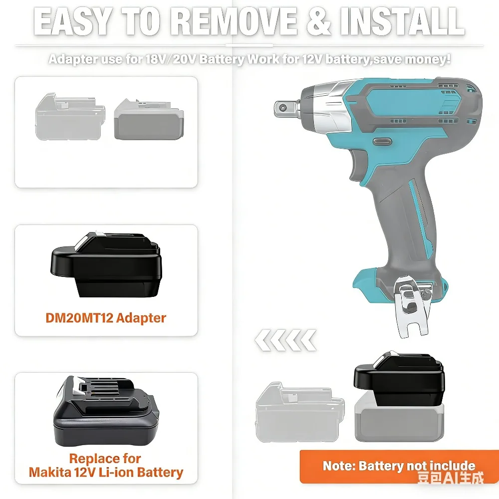 Адаптер DM20MT12 для Dewalt на Makita 12В, конвертер для литий-ионных аккумуляторов Milwaukee 18В в инструменты Makita 12В
Адаптер DM20MT12 для Dewalt на Makita 12В, конвертер для литий-ионных аккумуляторов Milwaukee 18В в инструменты Makita 12В