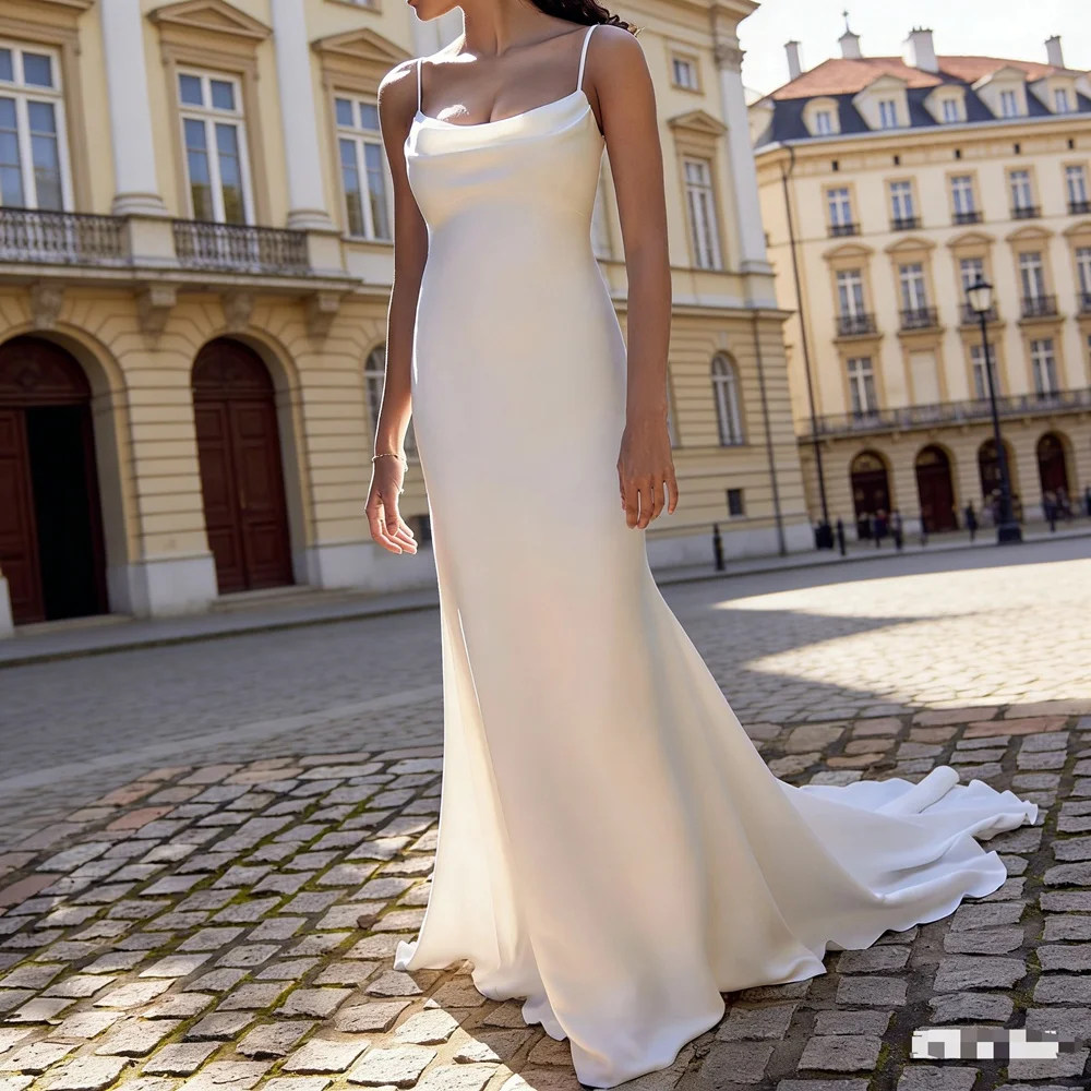 Customized Simple Long Wedding Dresses Cowl Neck Backless Floor-Length Mermaid Brides Dress Women Vestidos De Novias Gowns
Customized Simple Long Wedding Dresses Cowl Neck Backless Floor-Length Mermaid Brides Dress Women Vestidos De Novias Gowns