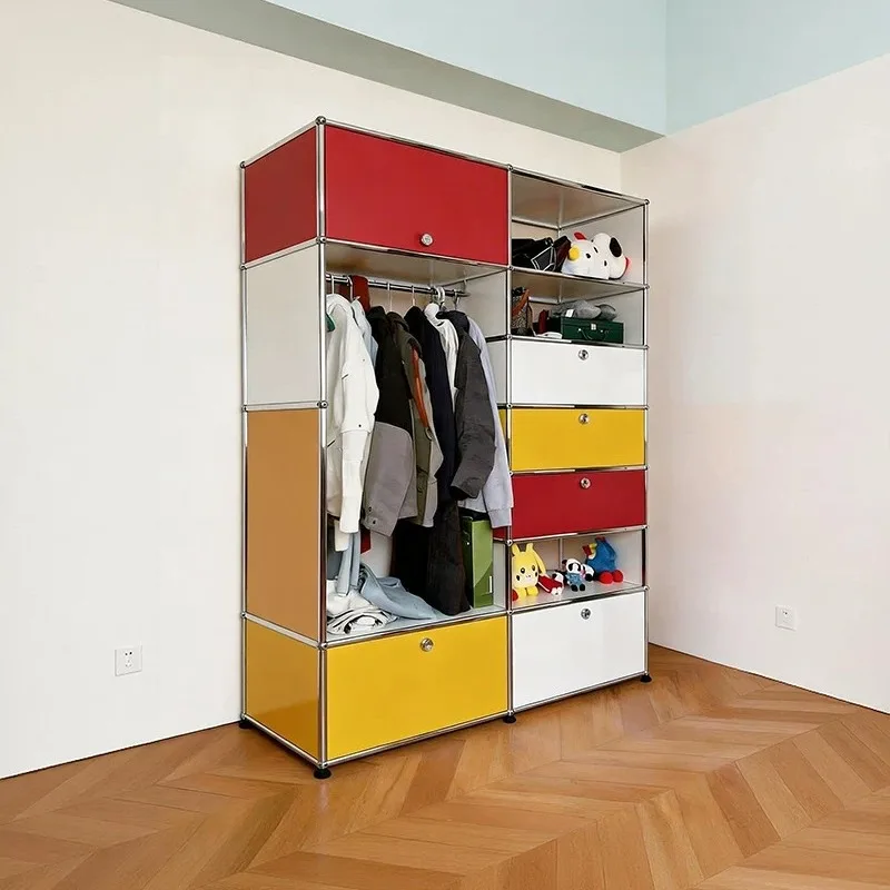 Bedroom wardrobe Large flat floor multi-layer partition storage Metal wardrobe
Bedroom wardrobe Large flat floor multi-layer partition storage Metal wardrobe