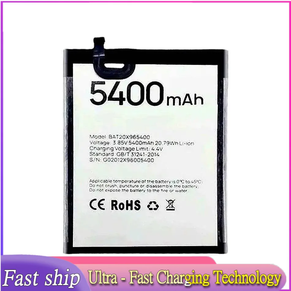 5400mAh For Doogee X96 Pro Pro BAT20X965400 Mobile Phone Battery Reliable Power High-Capacity
5400mAh For Doogee X96 Pro Pro BAT20X965400 Mobile Phone Battery Reliable Power High-Capacity