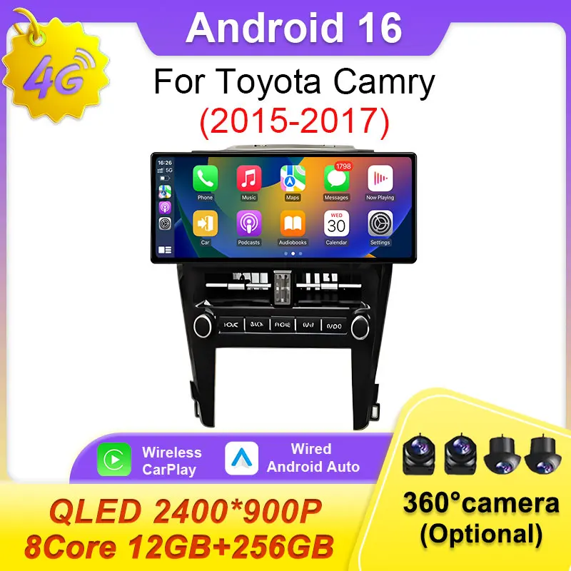 12.3 inch Screen Multimedia Android 16 Car Radio Wireless CarPlay For Toyota Camry 2015-2017 Head Unit Multimedia Player Stereo
12.3 inch Screen Multimedia Android 16 Car Radio Wireless CarPlay For Toyota Camry 2015-2017 Head Unit Multimedia Player Stereo