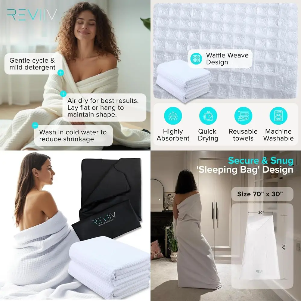 Набор из 2 белых хлопковых полотенец для сауны - мягкие, простые в уходе, не требуют особого очищения, супервпитывающие, для домашнего использования
Набор из 2 белых хлопковых полотенец для сауны - мягкие, простые в уходе, не требуют особого очищения, супервпитывающие, для домашнего использования