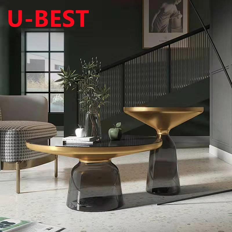 U-BEST Modern Round Tempered Glass Top Living Room Furniture Metal Gold Side Table living room Color Glass Base Coffee Table
U-BEST Modern Round Tempered Glass Top Living Room Furniture Metal Gold Side Table living room Color Glass Base Coffee Table