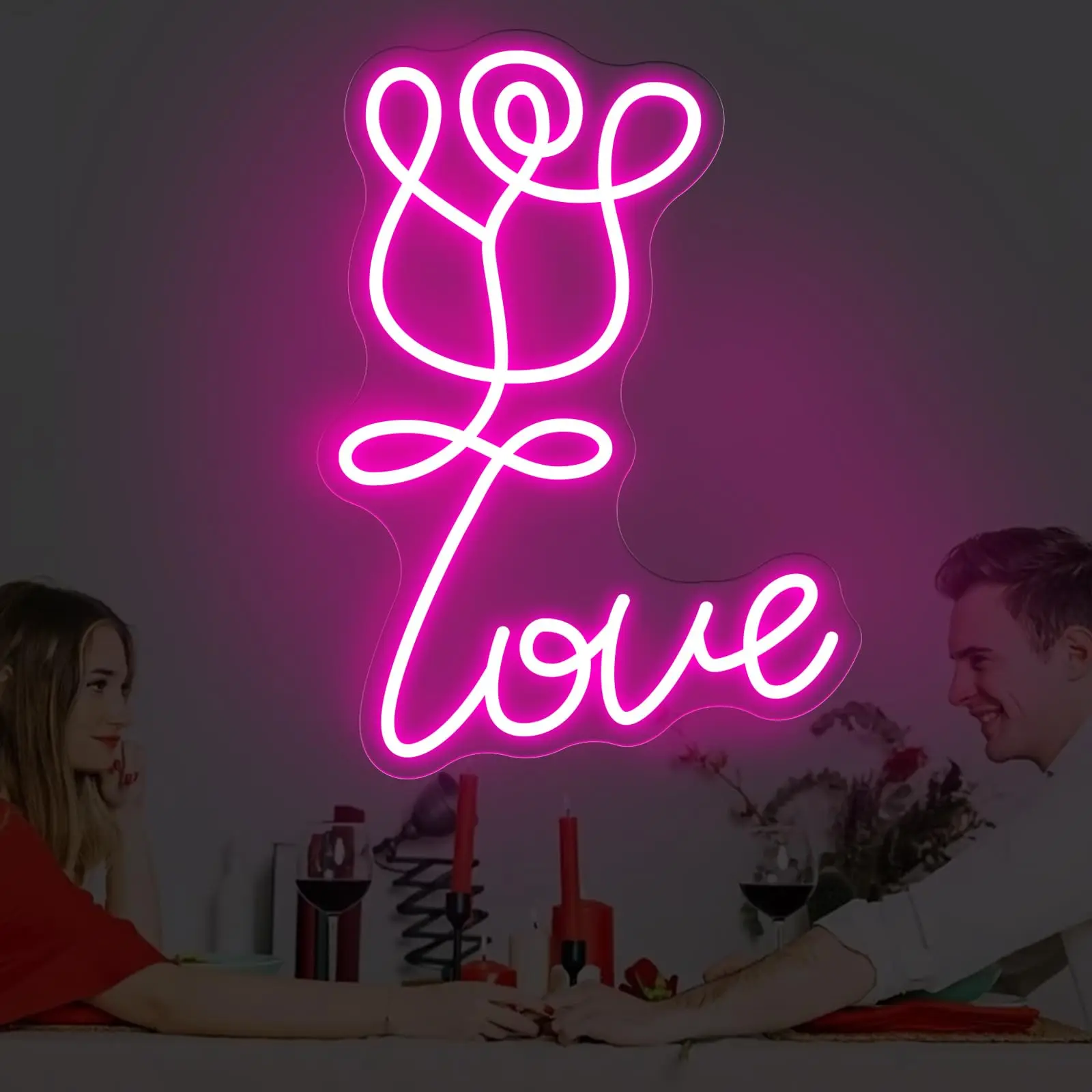Love Neon Sign, Rose Flower LED Light,For Lovers Gift Photography Background Engagement Party Gift Nightlight Love and Rose
Love Neon Sign, Rose Flower LED Light,For Lovers Gift Photography Background Engagement Party Gift Nightlight Love and Rose