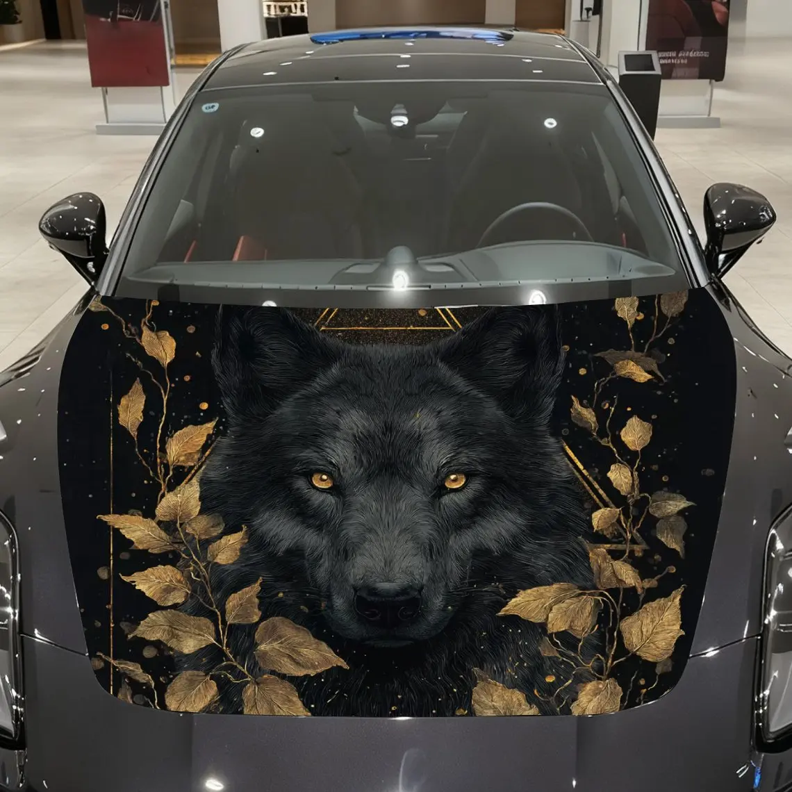 Black Wolf Animal Theme Pattern Car Hood Cover Stickers, Decorative Car Packaging Paper, Bold Designs, Halloween Decorations,
Black Wolf Animal Theme Pattern Car Hood Cover Stickers, Decorative Car Packaging Paper, Bold Designs, Halloween Decorations,