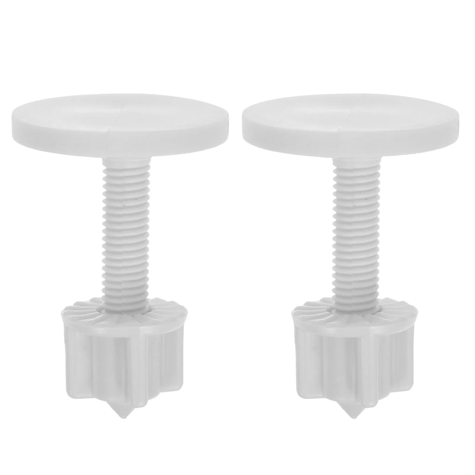 Комплект из 2 пластиковых креплений для унитаза с резиновыми распорными заглушками для надежной фиксации всех стандартных сидений
Комплект из 2 пластиковых креплений для унитаза с резиновыми распорными заглушками для надежной фиксации всех стандартных сидений