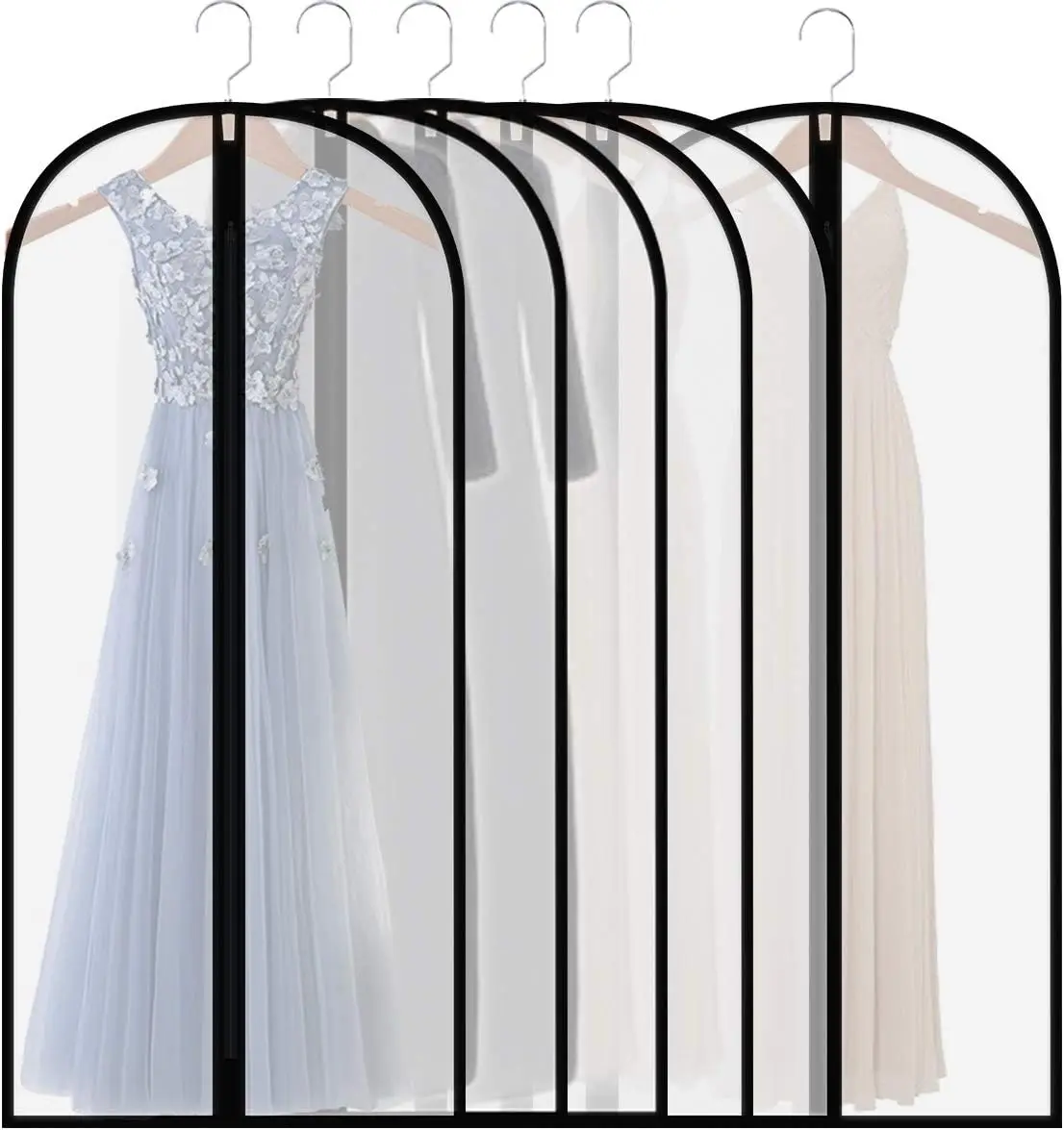 60in Clear Extra Long Dress Garment Bags, Dust Proof Hanging Cover with Full Zipper, Pack of 6
60in Clear Extra Long Dress Garment Bags, Dust Proof Hanging Cover with Full Zipper, Pack of 6
