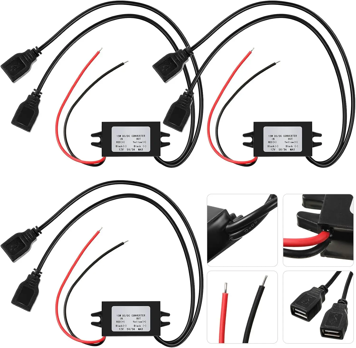 12V to 5V 3A 15W DC Buck Converter with Dual USB, Voltage Regulator for Car
12V to 5V 3A 15W DC Buck Converter with Dual USB, Voltage Regulator for Car