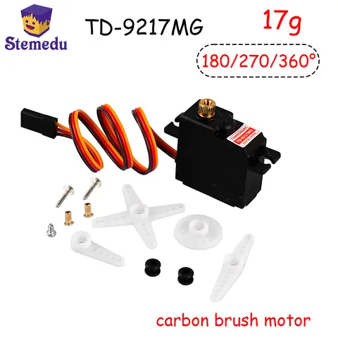 TD-9217MG 17g Mikro Dijital Servo Motor 180/270/360 °   Robot/RC Arabalar için Karbon Fırça Motoru