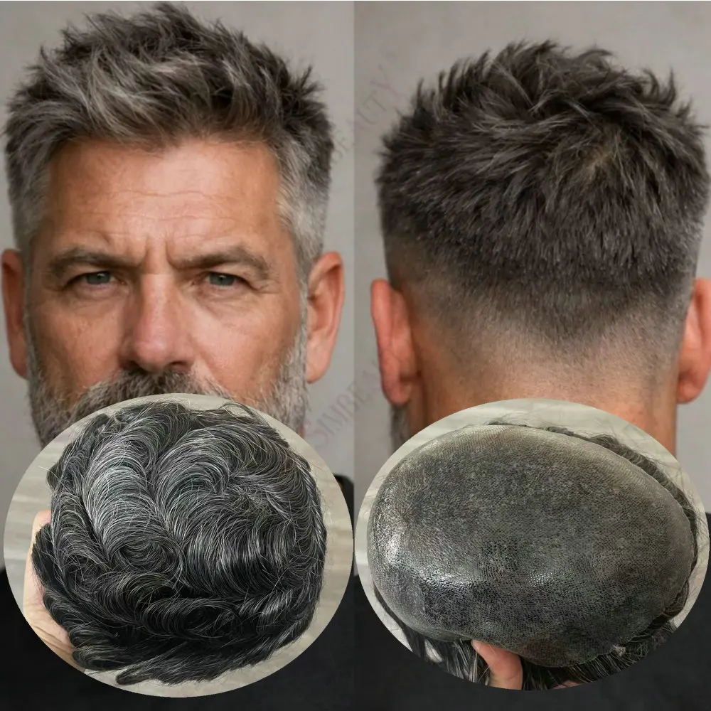 Grey 1B40 1B80 Black Man Hair Durable Natural Hairline Toupee Thin Micro Skin Full PU Hairpiece Human Hair Male hair Prosthesis
Grey 1B40 1B80 Black Man Hair Durable Natural Hairline Toupee Thin Micro Skin Full PU Hairpiece Human Hair Male hair Prosthesis